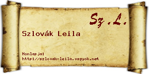 Szlovák Leila névjegykártya