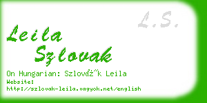 leila szlovak business card